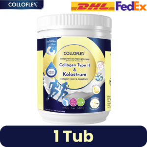 ColloFlex 400g Vanilla (1 Tub) – Once-Daily Collagen Type II + IgG Colostrum + Probiotics