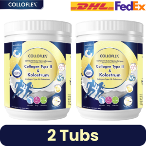ColloFlex 400g Vanilla (2 Tubs) – Once-Daily Collagen Type II + IgG Colostrum + Probiotics
